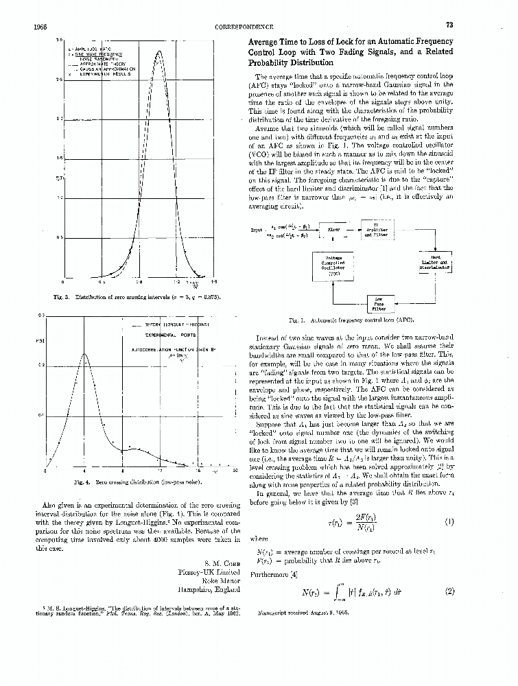 average-time-to-loss-of-lock-for-an-automatic-frequency-control-loop