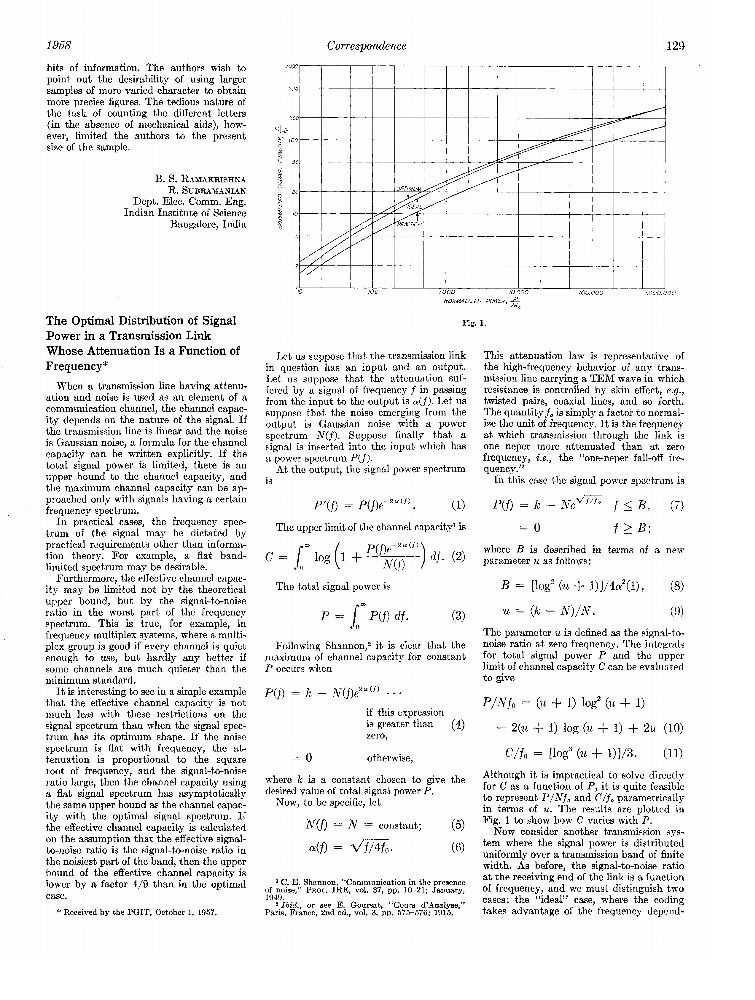 the-optimal-distribution-of-signal-power-in-a-transmission-link-whose