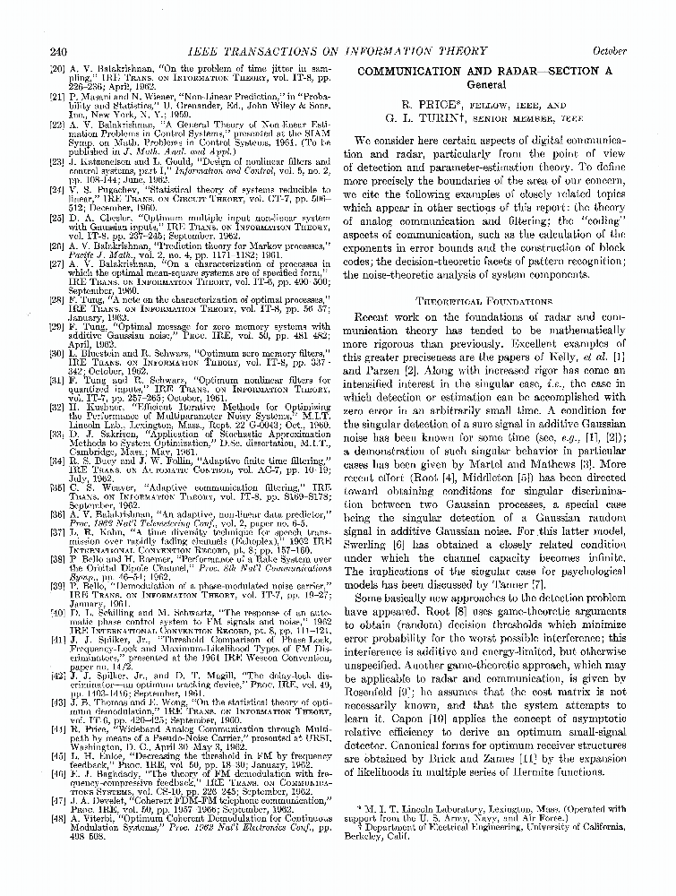 Communication and radar Section A IEEE Journals & Magazine IEEE