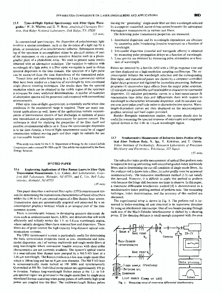 Nondestructive measurement of refractive index profiles of optical