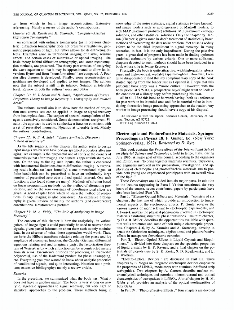 Electrooptic and photorefractive materials, Springer proceedings in