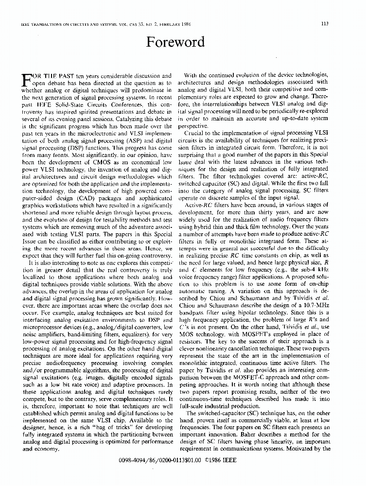 Foreword to joint special issue on VLSI analog and digital signal