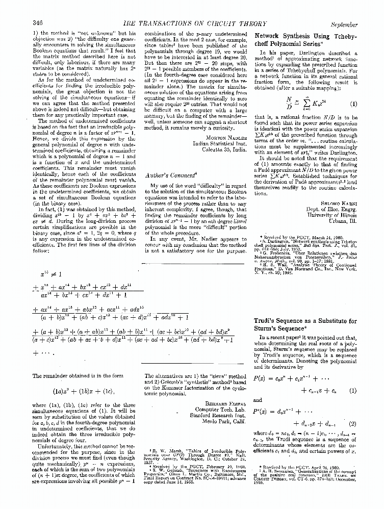 Author's reply to Comments on 'The Solution of Simultaneous Boolean ...