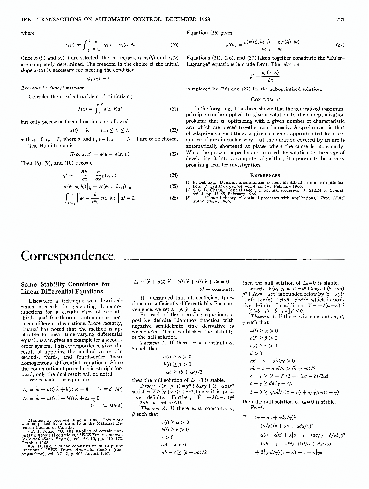 Some stability conditions for linear differential equations IEEE