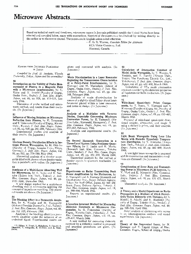 Microwave abstracts IEEE Journals & Magazine IEEE Xplore