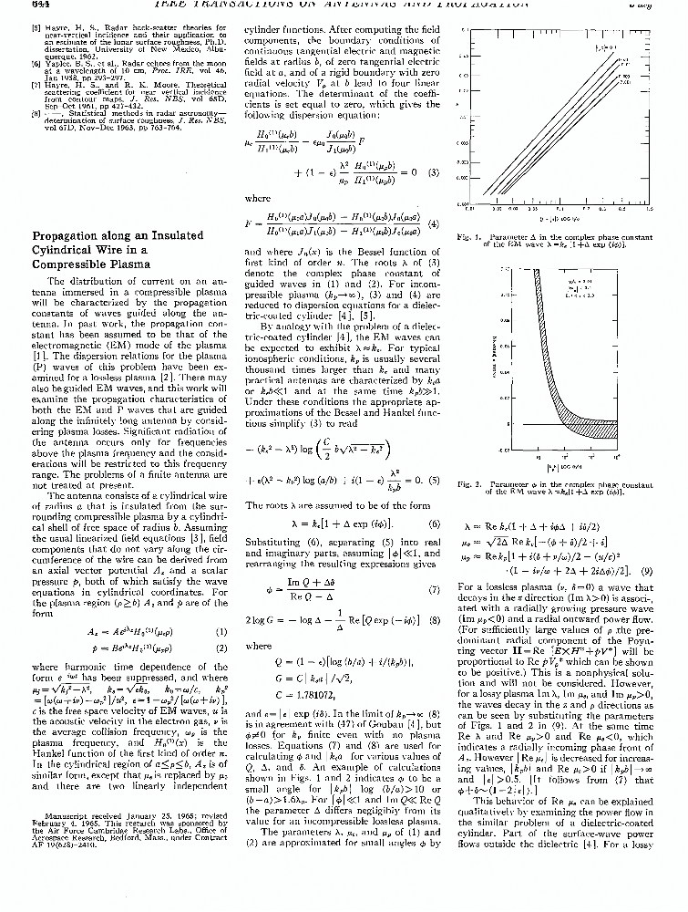 Propagation along an insulated cylindrical wire in a compressible