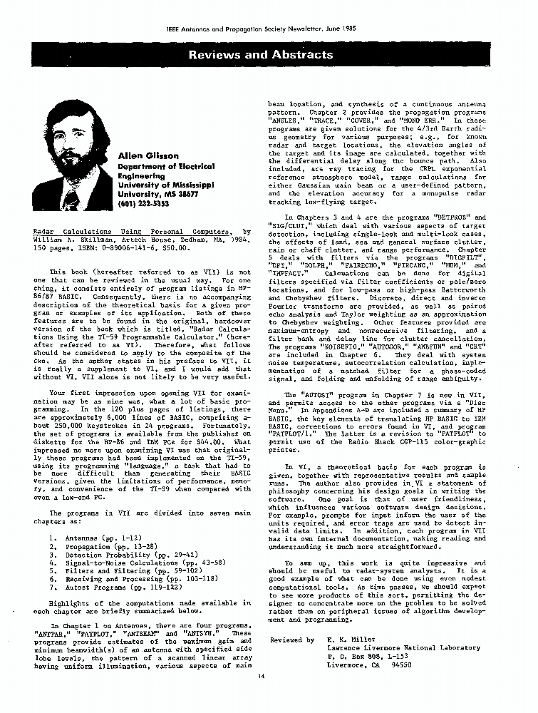 Radar calculations using personal computers IEEE Journals & Magazine