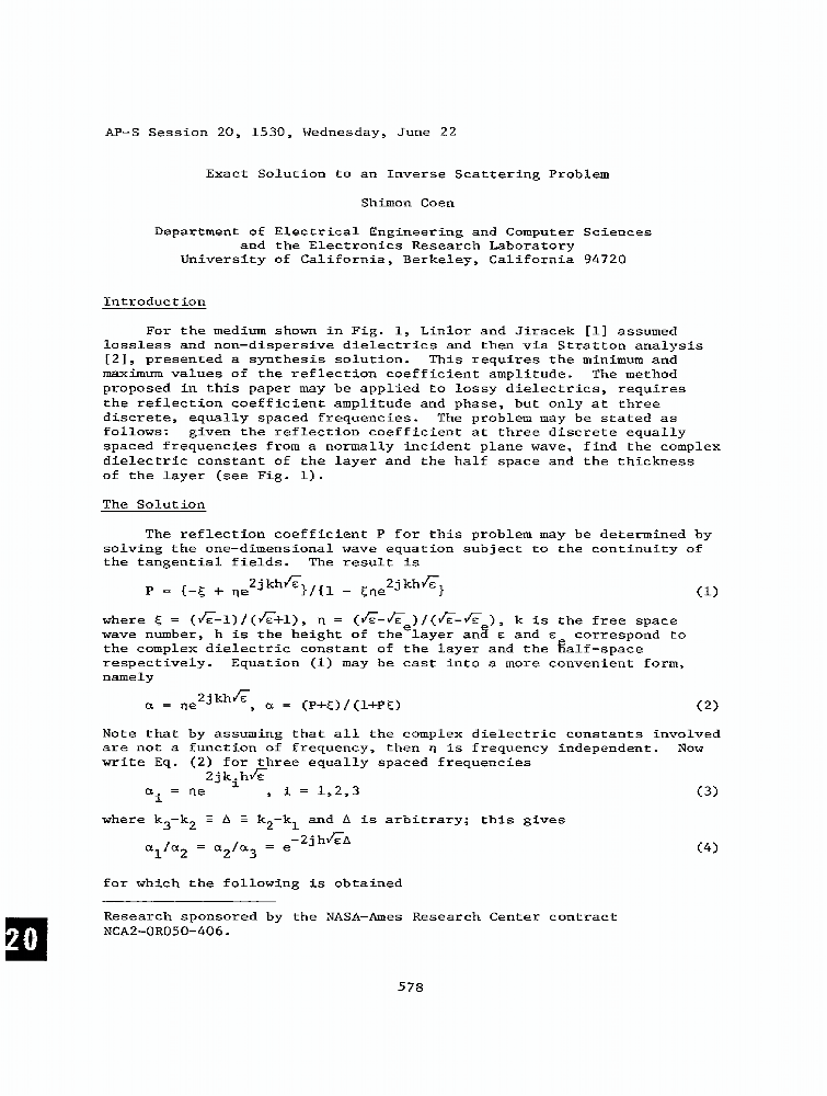 Exact solution to an inverse scattering problem | IEEE Conference ...