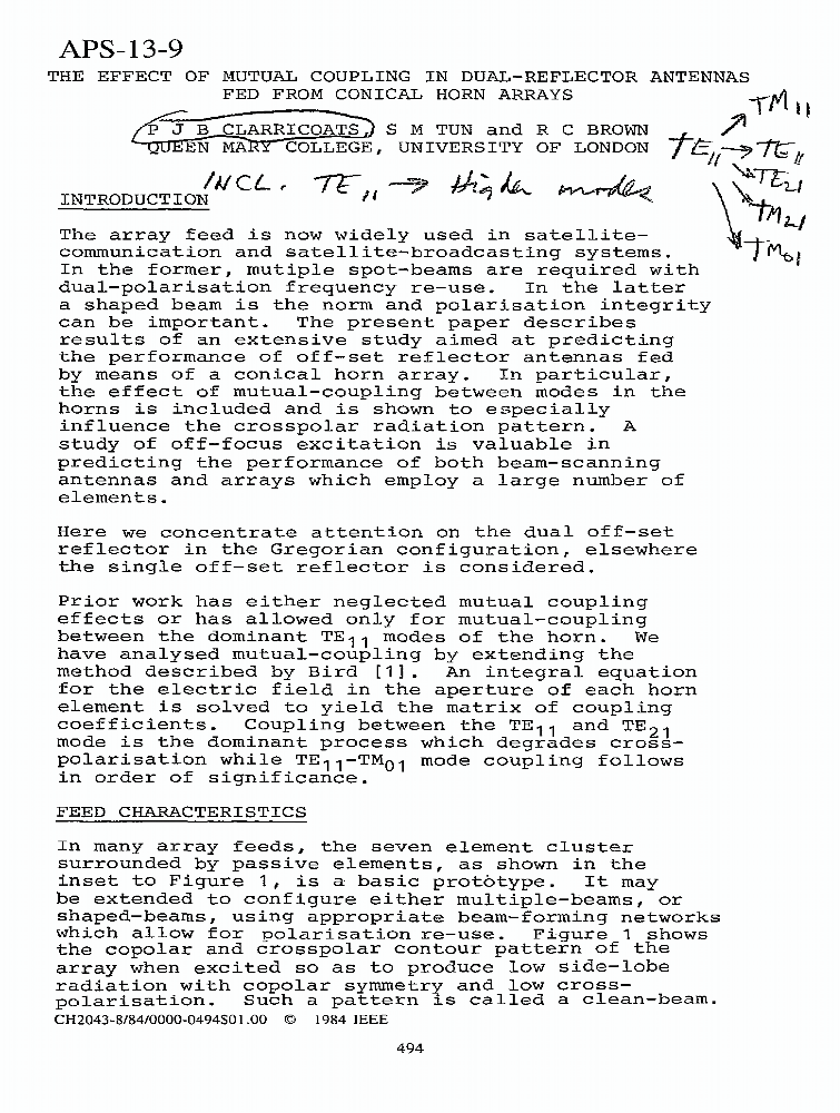 The effect of mutual coupling in dualreflector antennas fed from