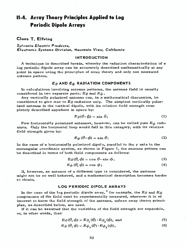 Array theory principles applied to log periodic dipole arrays IEEE
