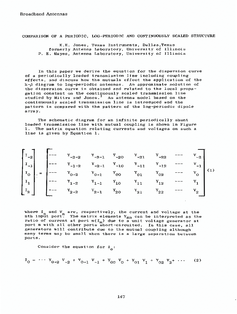 Comparison of a periodic, logperiodic and continuously scaled