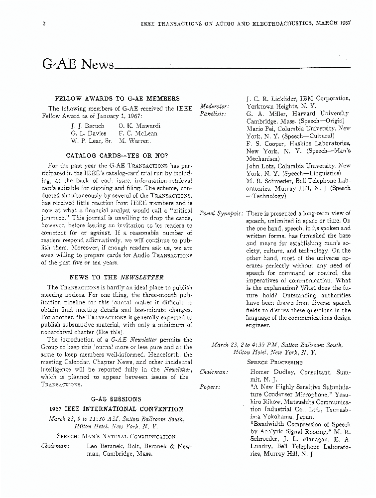 G Ae Sessions 1967 Ieee International Convention Ieee Journals Magazine