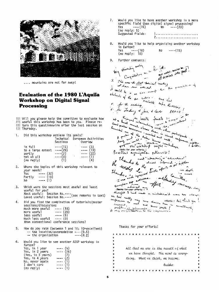 Evaluation of the 1980 L'Aquila on digital signal processing