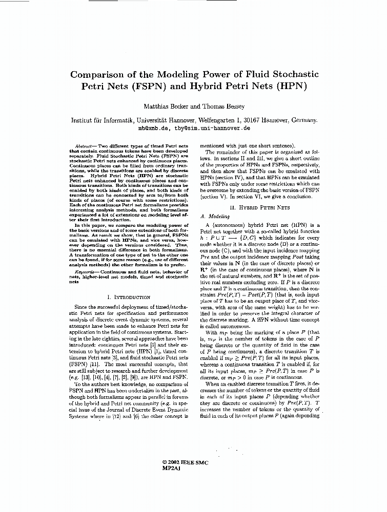 Comparison of the modeling power of fluid stochastic petri nets (FSPN