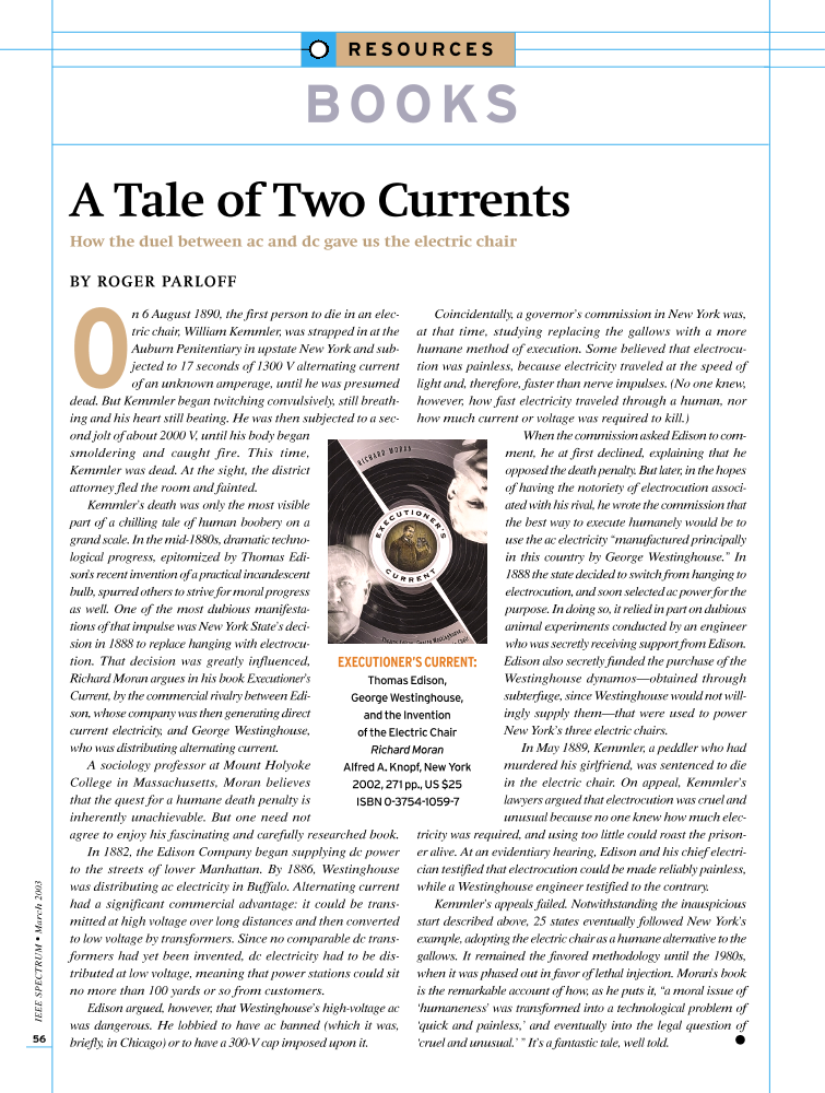 Executioner's current Thomas Edison, Westinghouse, and the