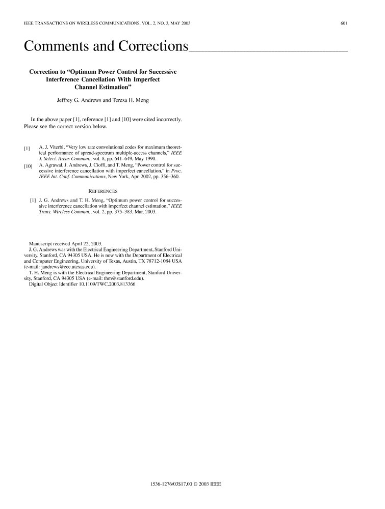 Correction to "Optimum power control for successive interference ...
