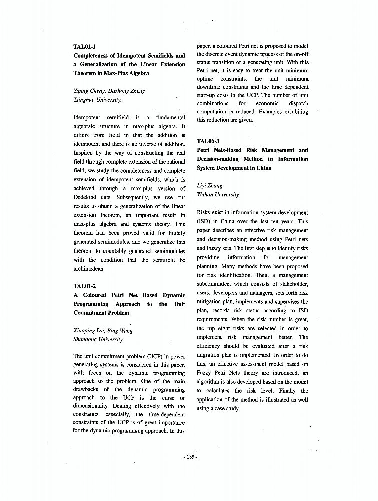 Petri netsbased risk management and decisionmaking method in