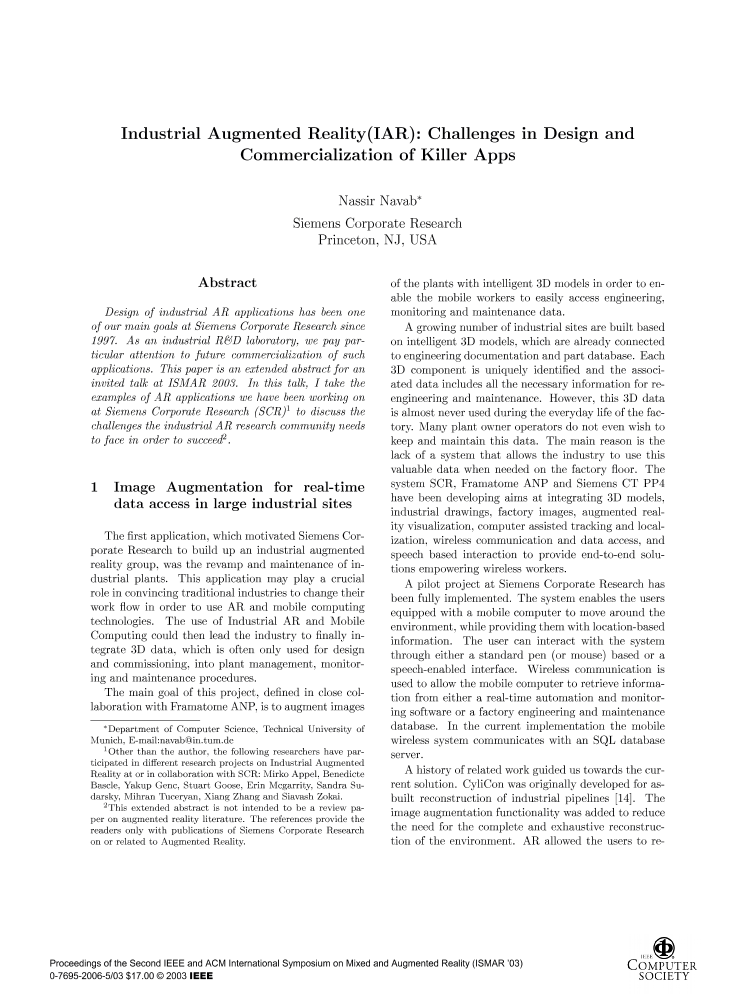 ieee research paper on augmented reality
