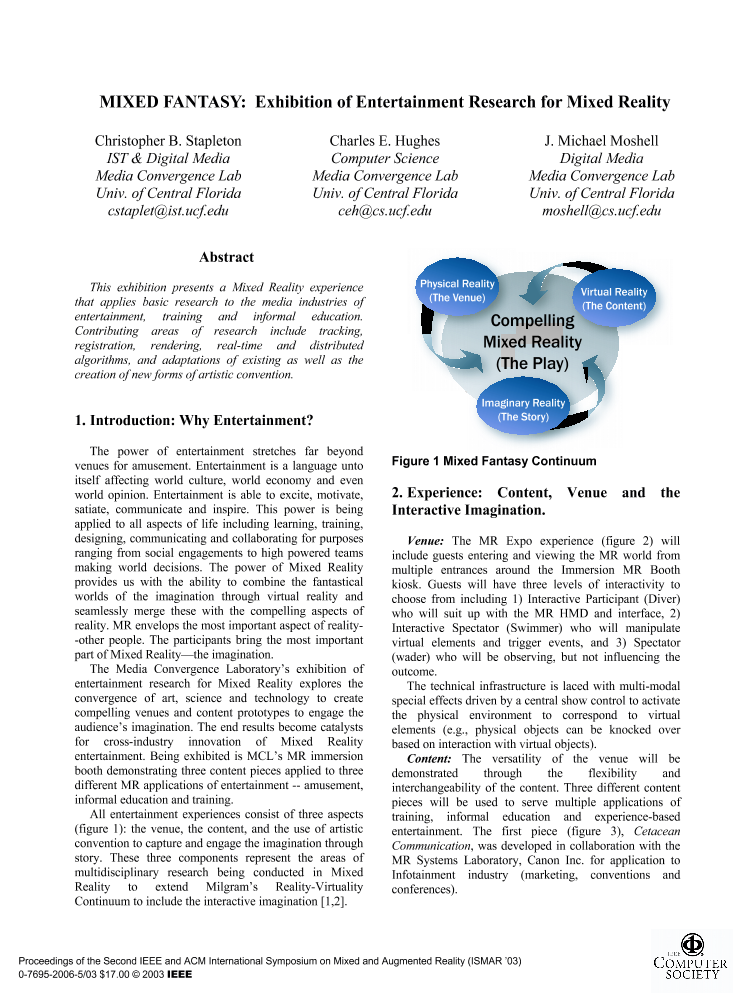 MIXED FANTASY exhibition of entertainment research for mixed reality