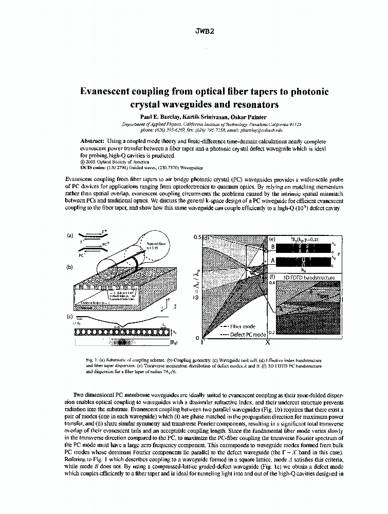 Evanescent coupling from optical fiber tapers to photonic crystal