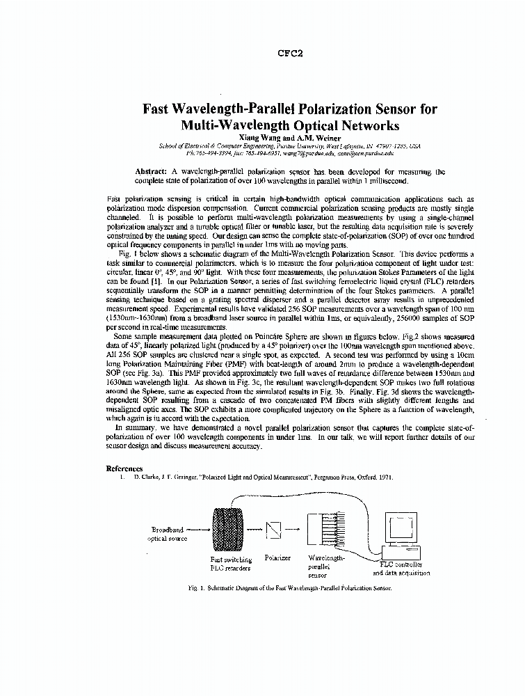 Fast Wavelength-parallel Polarization Sensor For Multi-wavelength 