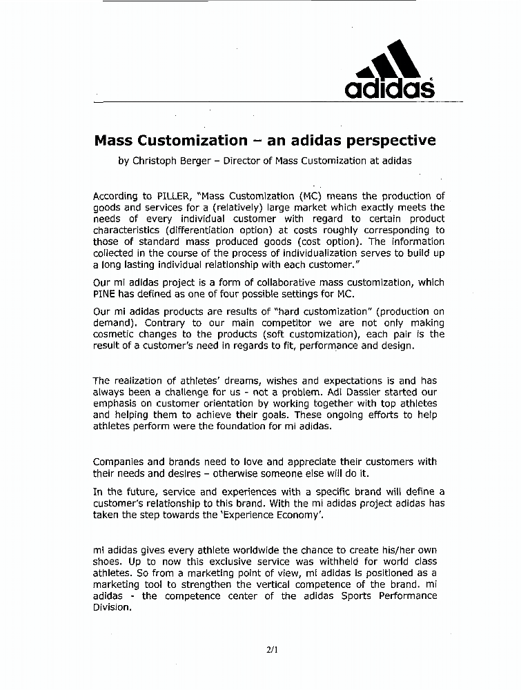 Mass customization - an adidas perspective | IET Conference Publication |  IEEE Xplore