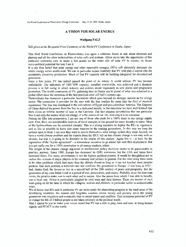 A vision for solar energy IEEE Conference Publication IEEE Xplore