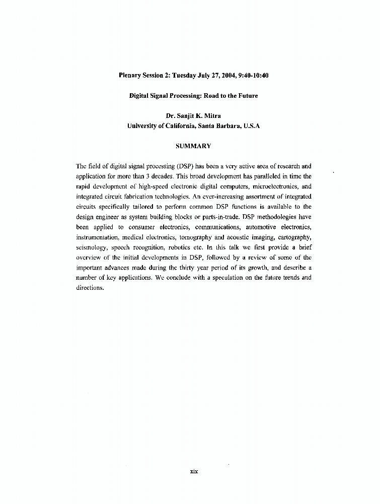 Digital signal processing road to the future IEEE Conference