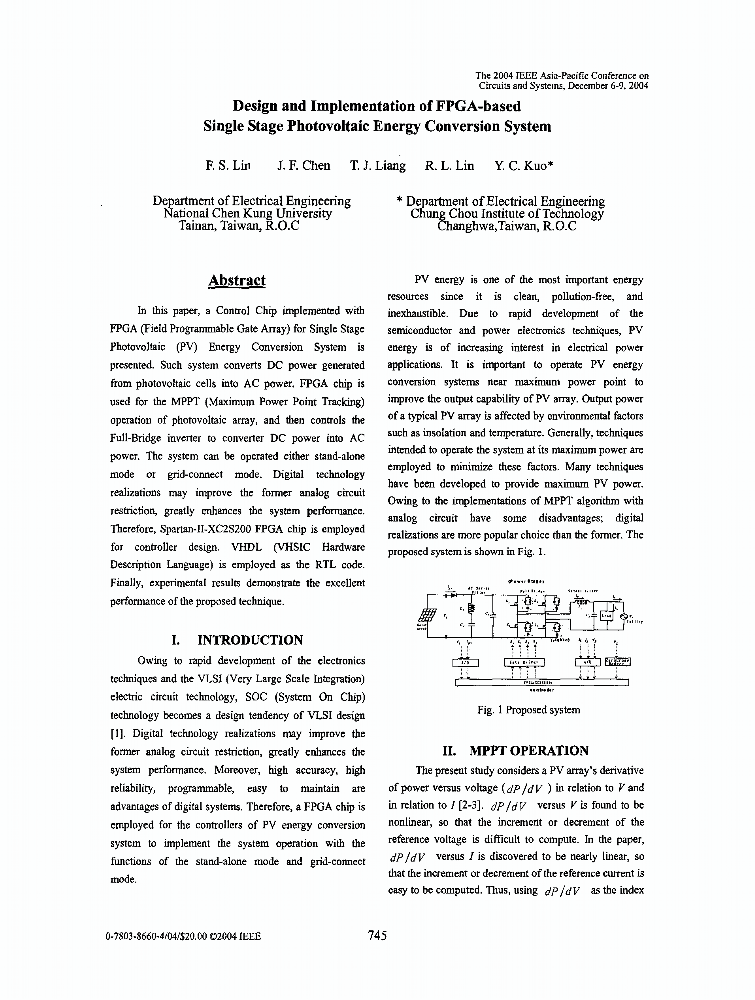 Design and implementation of FPGAbased single stage photovoltaic