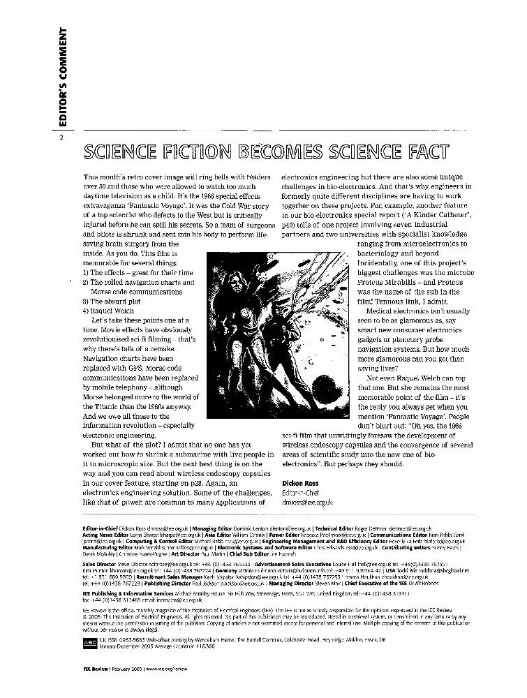 Science fiction science fact Editor's Comment IET Journals