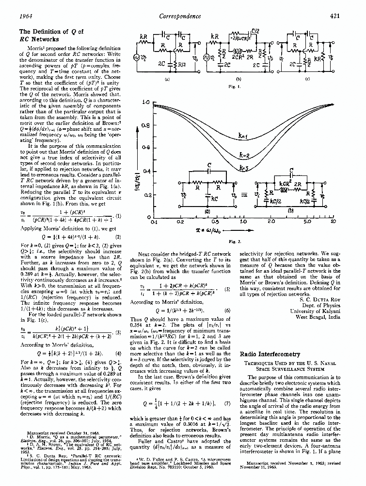 The definition of Q of RC networks IEEE Journals & Magazine IEEE Xplore