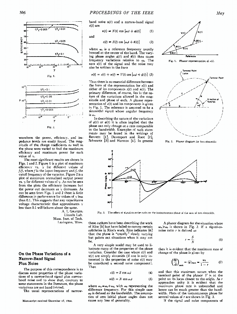 On the phase variations of a narrowband signal plus noise IEEE