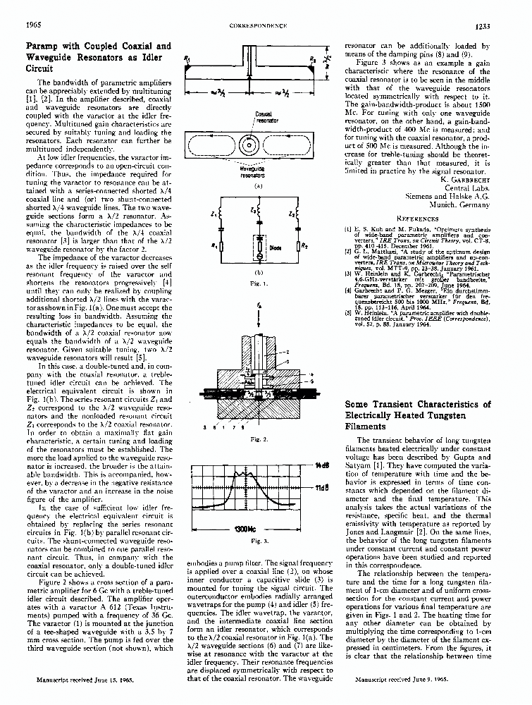 Some transient characteristics of electrically heated tungsten