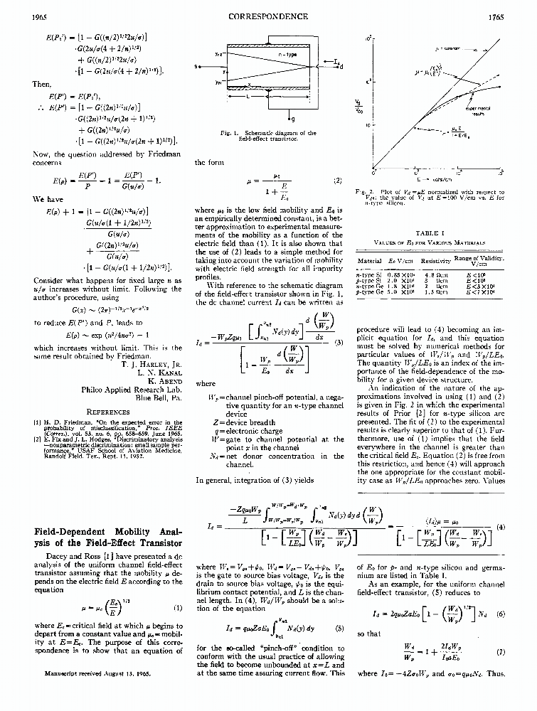 Fielddependent mobility analysis of the fieldeffect transistor IEEE