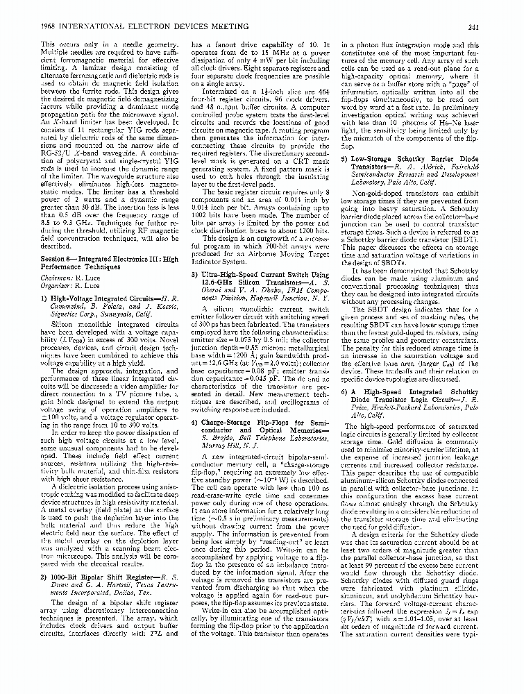 A highspeed integrated Schottky diode transistor logic circuit IEEE