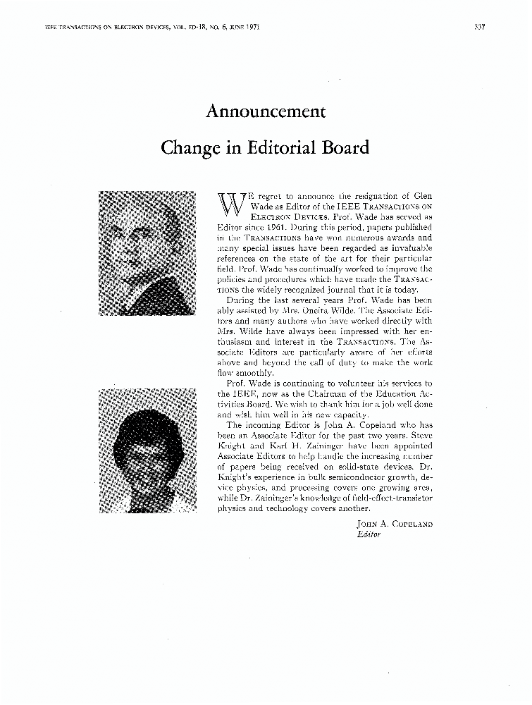 Change in editorial board IEEE Journals & Magazine IEEE Xplore