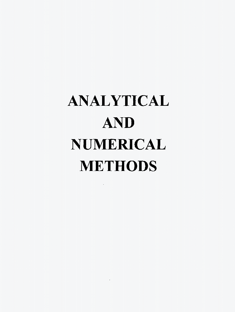 Analytical and numerical methods IEEE Conference Publication IEEE