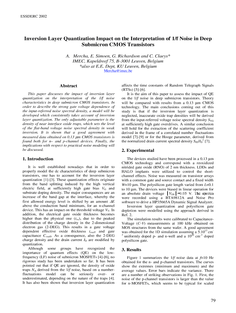 Inversion Layer Quantization Impact on the Interpretation of 1/f Noise ...