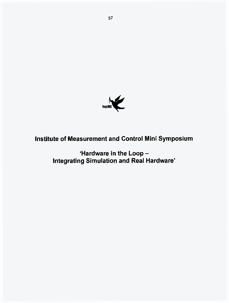 Institute of Measurement and Control Mini Symposium 'Hardware in the