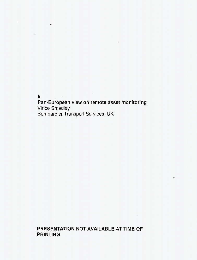 Paneuropean view on remote asset monitoring Presentation not