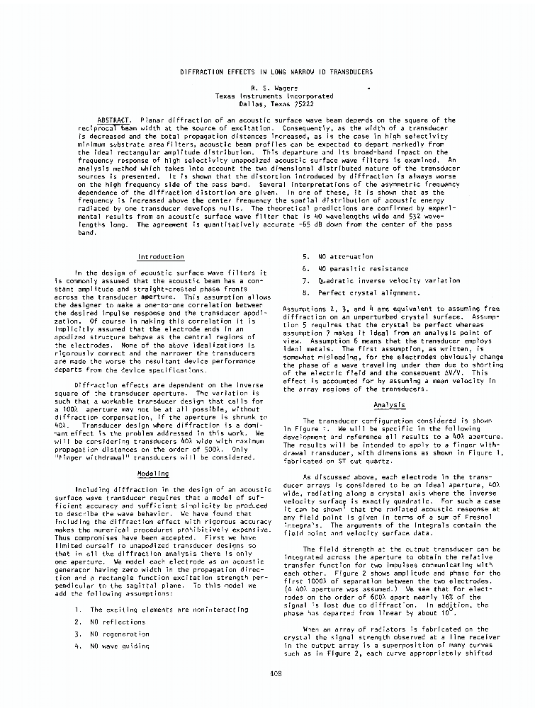 Diffraction Effects in Long Narrow ID Transducers IEEE Conference