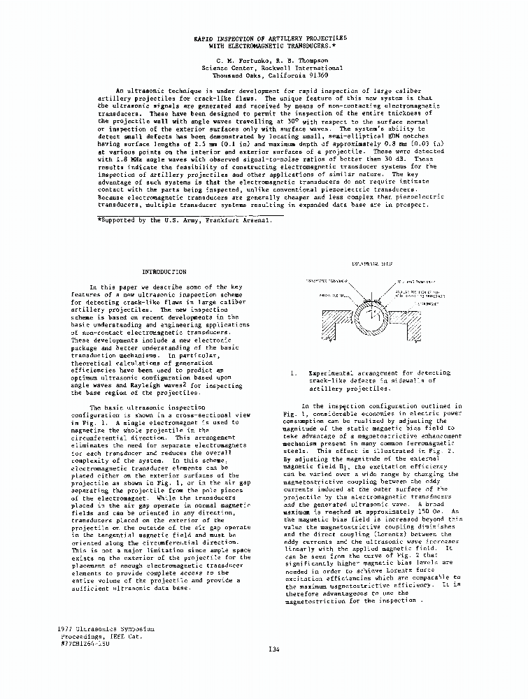 Rapid Inspection of Artillery Projectiles with