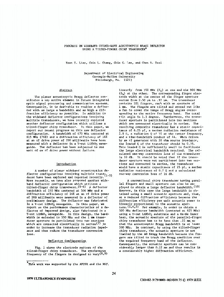 Progress on Wideband Guided-Wave Acoustooptic Bragg Deflector Using a ...