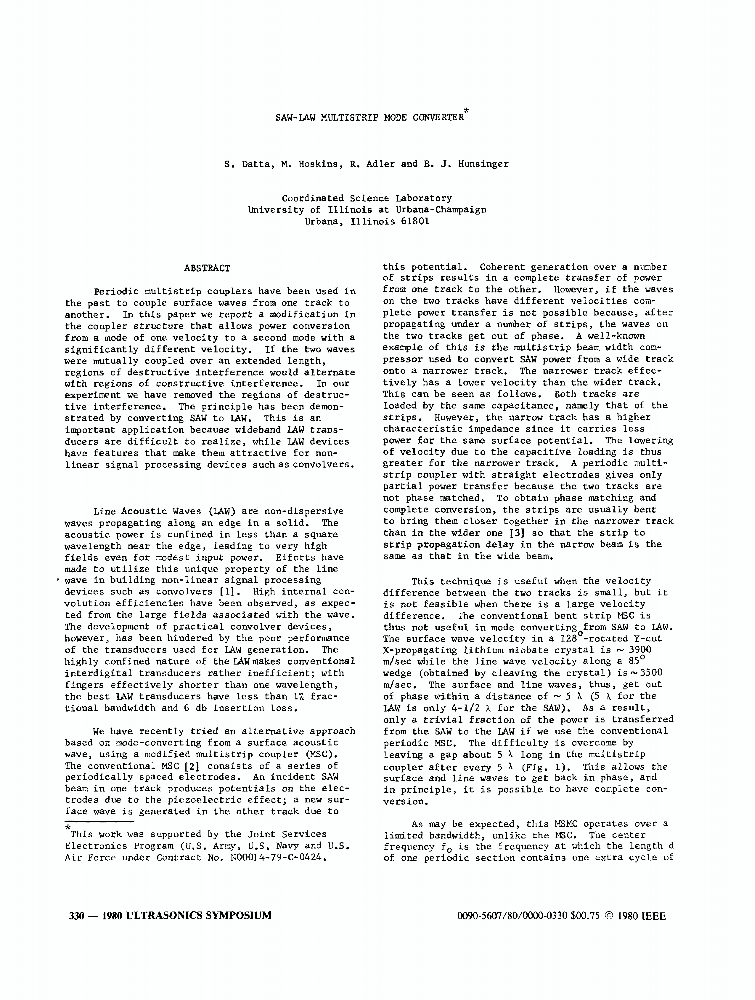 SAWLAW Multistrip Mode Converter IEEE Conference Publication IEEE