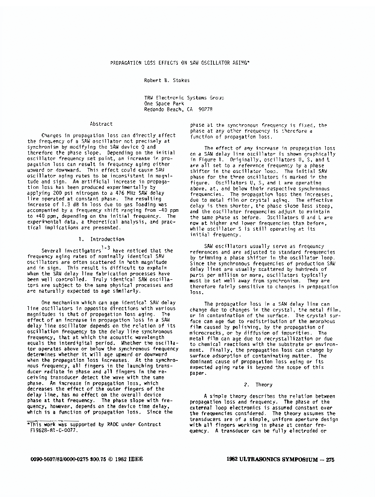 Propagation Loss Effects on SAW Oscillator Aging IEEE Conference Publication IEEE Xplore