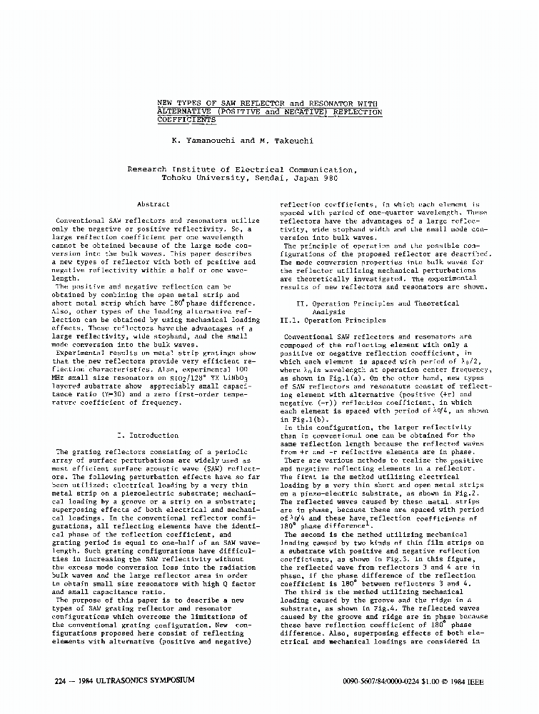 New Types of SAW Reflector and Resonator with Alternative (Positive and