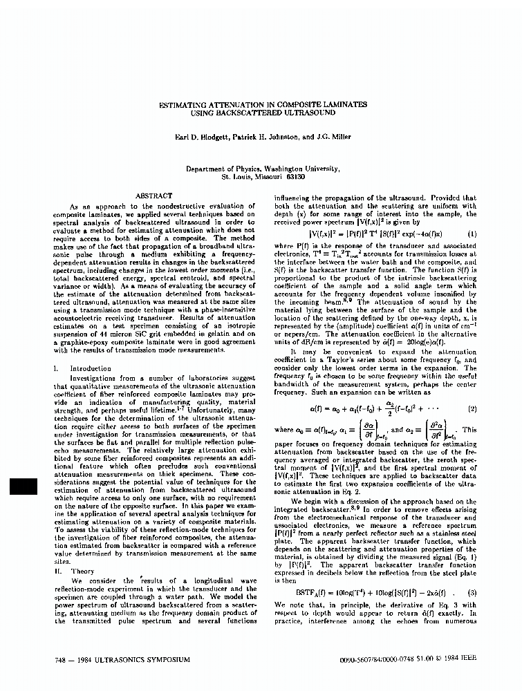Estimating Attenuation in Composite Laminates Using Backscattered