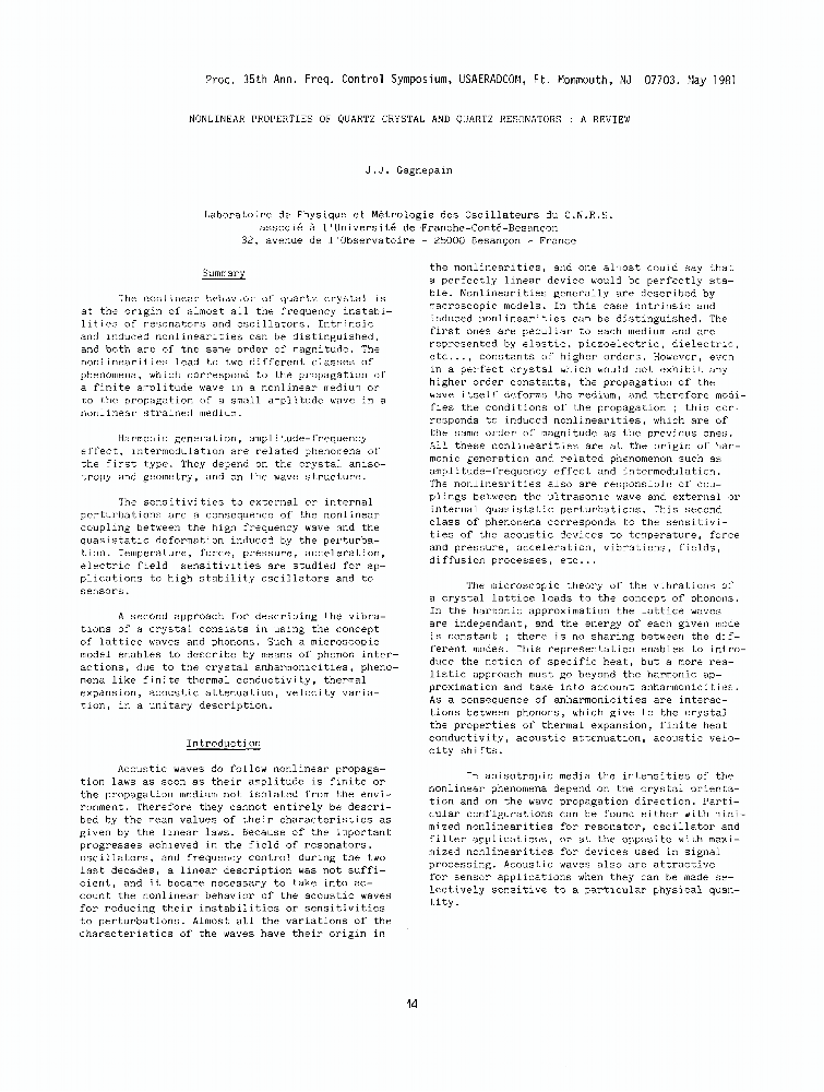 Properties of Quartz Crystal and Quartz Resonators A Review IEEE Conference