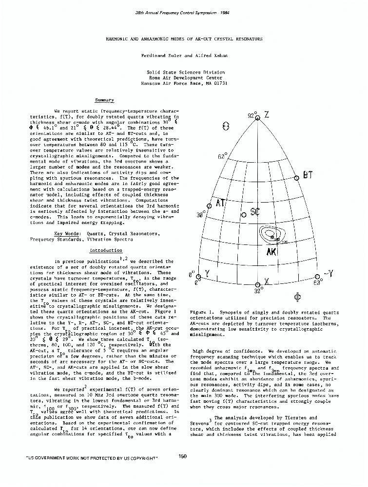 Harmonic and Anharmonic Modes of AKCut Crystal Resonators IEEE