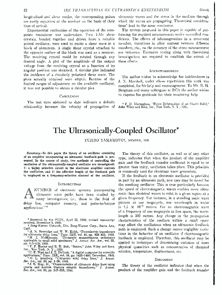The UltrasonicallyCoupled Oscillator IEEE Journals & Magazine IEEE Xplore